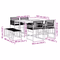 vidaXL Garden Dining Set 9 Piece Outdoor Table and Chair Black Poly Rattan