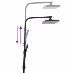 vidaXL Dual Head Shower Set with Mixer and Hose Shower Mixer Set Black Brass - Additional view 4