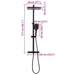 vidaXL Dual Head Shower Set with Mixer and Hose Shower Mixer Set Black Brass - Additional view 8