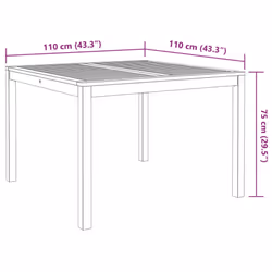 vidaXL Garden Dining Set 3 Piece Outdoor Table and Chair Solid Wood Acacia - 110 x 110 x 75 cm/ 3 piece - Additional view 8