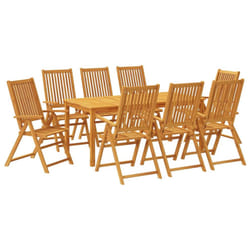 vidaXL Garden Dining Set 3 Piece Outdoor Table and Chair Solid Wood Acacia - 180 x 90 x 75 cm/ 9 piece