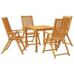 vidaXL Garden Dining Set 3 Piece Outdoor Table and Chair Solid Wood Acacia - 85 x 85 x 74 cm/ 5 piece