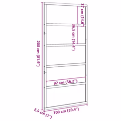 vidaXL Barn Door Hanging Sliding Door Home Internal Barn Door Solid Wood Pine - wax brown, 100 x 208 cm