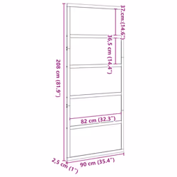 vidaXL Barn Door Hanging Sliding Door Home Internal Barn Door Solid Wood Pine - wax brown, 90 x 208 cm