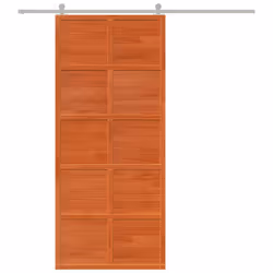 vidaXL Barn Door Hanging Sliding Door Home Internal Barn Door Solid Wood Pine - wax brown, 90 x 208 cm