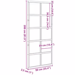 vidaXL Barn Door Hanging Sliding Door Home Internal Barn Door Solid Wood Pine - wax brown, 90 x 208 cm - Additional view 9