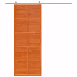 vidaXL Barn Door Hanging Sliding Door Home Internal Barn Door Solid Wood Pine - wax brown, 80 x 208 cm