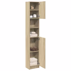 vidaXL Bathroom Cabinet Storage Cupboard Cabinet Sonoma Oak Engineered Wood