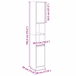 vidaXL Bathroom Cabinet Storage Cupboard Cabinet Sonoma Oak Engineered Wood - Additional view 8