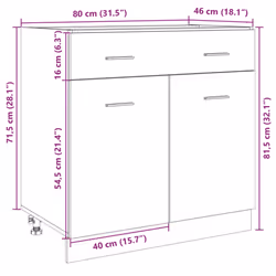vidaXL Drawer Bottom Cabinet Kitchen Cabinet Unit Sonoma Oak Engineered Wood
