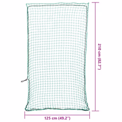 vidaXL Trailer Net with Elastic Rope Cargo Net Truck Bed Mesh Net Green PP - green, 2.1 x 1.25 m