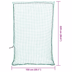 vidaXL Trailer Net with Elastic Rope Cargo Net Truck Bed Mesh Net Green PP - green, 2.2 x 1.5 m - Additional view 5