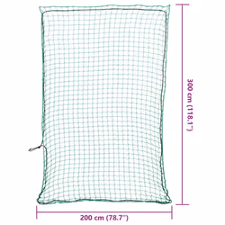 vidaXL Trailer Net with Elastic Rope Cargo Net Truck Bed Mesh Net Green PP - green, 3 x 2 m