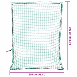vidaXL Trailer Net with Elastic Rope Cargo Net Truck Bed Mesh Net Green PP - green, 3 x 2.5 m - Additional view 5