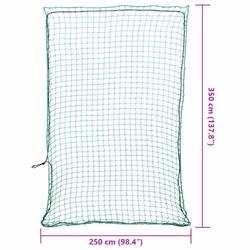 vidaXL Trailer Net with Elastic Rope Cargo Net Truck Bed Mesh Net Green PP - green, 3.5 x 2.5 m - Additional view 3
