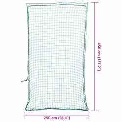 vidaXL Trailer Net with Elastic Rope Cargo Net Truck Bed Mesh Net Green PP - green, 4.5 x 2.5 m - Additional view 5