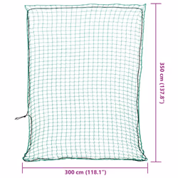 vidaXL Trailer Net with Elastic Rope Cargo Net Truck Bed Mesh Net Green PP - green, 3.5 x 3 m