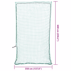 vidaXL Trailer Net with Elastic Rope Cargo Net Truck Bed Mesh Net Green PP - green, 6 x 3.5 m