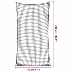 vidaXL Trailer Net with Elastic Rope Cargo Net Truck Bed Mesh Net Green PP - black, 3 x 1.65 m - Additional view 5