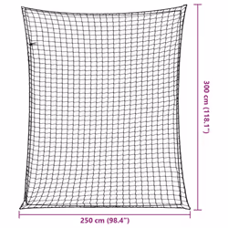 vidaXL Trailer Net with Elastic Rope Cargo Net Truck Bed Mesh Net Green PP - black, 3 x 2.5 m