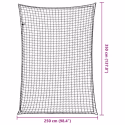 vidaXL Trailer Net with Elastic Rope Cargo Net Truck Bed Mesh Net Green PP - black, 3.5 x 2.5 m - Additional view 5