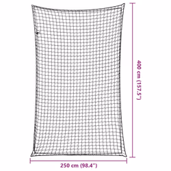 vidaXL Trailer Net with Elastic Rope Cargo Net Truck Bed Mesh Net Green PP - black, 4 x 2.5 m - Additional view 5