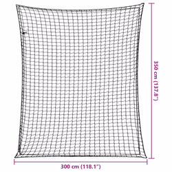vidaXL Trailer Net with Elastic Rope Cargo Net Truck Bed Mesh Net Green PP - black, 3.5 x 3 m