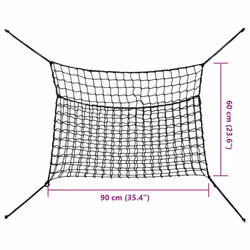vidaXL Hay Nets Livestock Feeders Horse Pony Cattle Feeding Bale Feeder PP - black, 0.9 x 0.6 m
