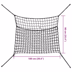 vidaXL Hay Nets Livestock Feeders Horse Pony Cattle Feeding Bale Feeder PP - black, 1 x 0.9 m