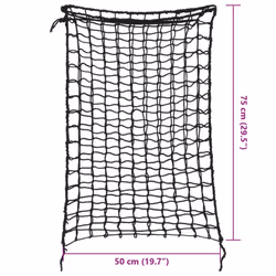 vidaXL Hay Nets Livestock Feeders Horse Pony Cattle Feeding Bale Feeder PP - black, 0.75 x 0.5 m