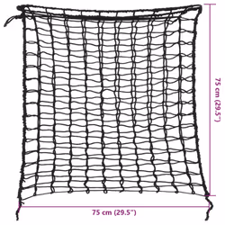 vidaXL Hay Nets Livestock Feeders Horse Pony Cattle Feeding Bale Feeder PP - black, 0.75 x 0.75 m