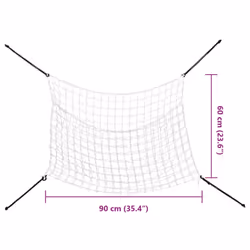vidaXL Hay Nets Livestock Feeders Horse Pony Cattle Feeding Bale Feeder PP - white, 0.9 x 0.6 m - Additional view 7