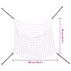 vidaXL Hay Nets Livestock Feeders Horse Pony Cattle Feeding Bale Feeder PP - white, 1 x 0.9 m