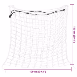 vidaXL Hay Nets Livestock Feeders Horse Pony Cattle Feeding Bale Feeder PP - white, 1 x 1 m