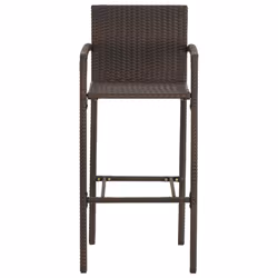 vidaXL Garden Bar Set 5 Piece Bar Table Brown Solid Wood Acacia & Poly Rattan - Additional view 5