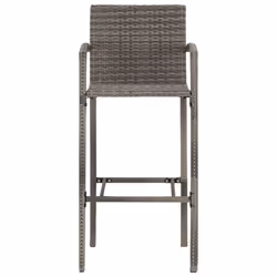 vidaXL Garden Bar Set 5 Piece Bar Table Grey Solid Wood Acacia & Poly Rattan - Additional view 5