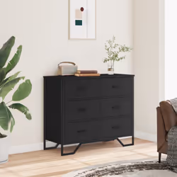 vidaXL Chest of Drawers Storage Drawer Cabinet Drawer Chest Engineered wood - black
