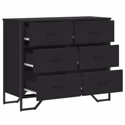 vidaXL Chest of Drawers Storage Drawer Cabinet Drawer Chest Engineered wood - black - Additional view 6