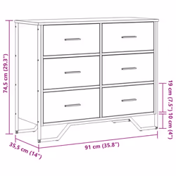 vidaXL Chest of Drawers Storage Drawer Cabinet Drawer Chest Engineered wood - sonoma oak - Additional view 9