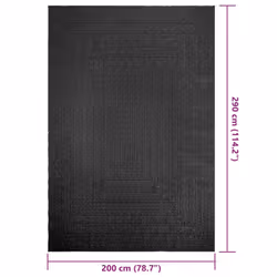 vidaXL Rug Floor Carpet for Indoor and Outdoor Door Mat Kitchen Rug Jute Look - anthracite, 200 x 290 cm/rectangular design - Additional view 8
