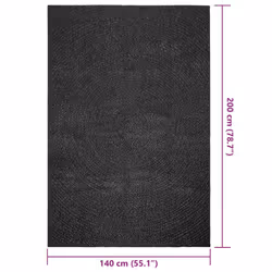 vidaXL Rug Floor Carpet for Indoor and Outdoor Door Mat Kitchen Rug Jute Look - anthracite, 140 x 200 cm/round design - Additional view 3