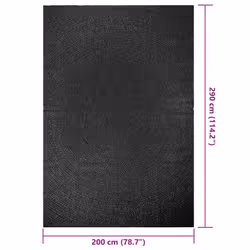 vidaXL Rug Floor Carpet for Indoor and Outdoor Door Mat Kitchen Rug Jute Look - anthracite, 200 x 290 cm/round design - Additional view 3