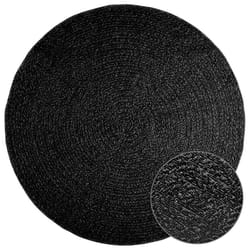 vidaXL Rug Floor Carpet for Indoor and Outdoor Door Mat Kitchen Rug Jute Look - anthracite, 160 cm/round design