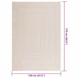 vidaXL Rug Floor Carpet for Indoor and Outdoor Door Mat Kitchen Rug Jute Look - cream, 120 x 170 cm/rectangular design - Additional view 8