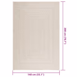 vidaXL Rug Floor Carpet for Indoor and Outdoor Door Mat Kitchen Rug Jute Look - cream, 140 x 200 cm/rectangular design - Additional view 8