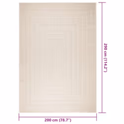 vidaXL Rug Floor Carpet for Indoor and Outdoor Door Mat Kitchen Rug Jute Look - cream, 200 x 290 cm/rectangular design - Additional view 3