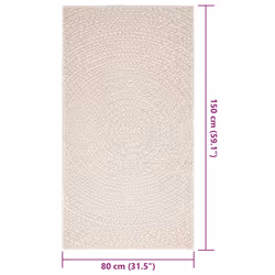 vidaXL Rug Floor Carpet for Indoor and Outdoor Door Mat Kitchen Rug Jute Look - cream, 80 x 150 cm/round design - Additional view 8