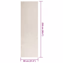 vidaXL Rug Floor Carpet for Indoor and Outdoor Door Mat Kitchen Rug Jute Look - cream, 80 x 250 cm/round design - Additional view 3