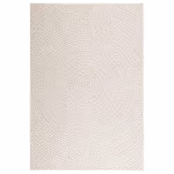 vidaXL Rug Floor Carpet for Indoor and Outdoor Door Mat Kitchen Rug Jute Look - cream, 120 x 170 cm/round design - Additional view 2