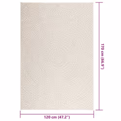 vidaXL Rug Floor Carpet for Indoor and Outdoor Door Mat Kitchen Rug Jute Look - cream, 120 x 170 cm/round design - Additional view 3